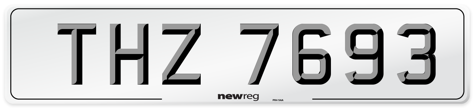THZ 7693 Number Plate from New Reg